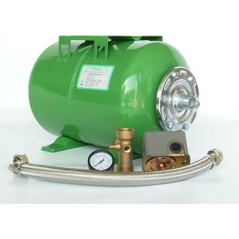 CHM GmbH Réservoir de Pression 24 L Acier Membrane Avec Kit Pressostat 5 Pièce