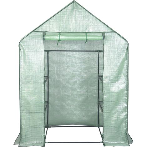 Tomatengewächshaus aus grüner Folie mit lackierten Stahlrohren 143 x 215 x 195 cm (1/5)