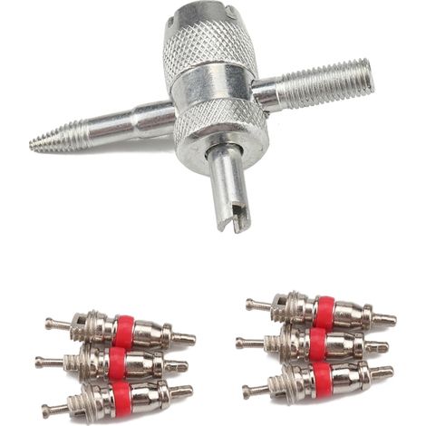 Kit d'outils 4 en 1 pour le démontage et la réparation des valves de pneus (moto, voiture, camion). (1/5)