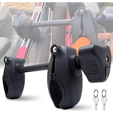 Support de cadre pour porte-vélos, verrouillable et résistant aux intempéries, en aluminium, avec protection en caoutchouc, pour étrier en U de 30 à 60 mm de diamètre (33cm Longueur) (1/5)