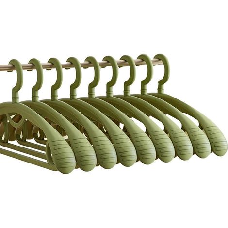 Cintre épaule large - Plastique rétro - Épais et antidérapant - 10 pièces - Blanc (1/5)