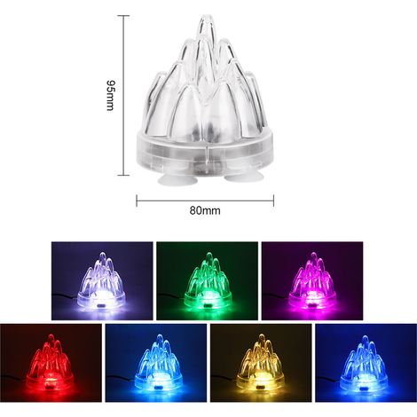 Aquarium étanche lampe de réservoir à poissons sous-marine éclairage volcan pompe à air LED pour décoration aquatique (1/3)