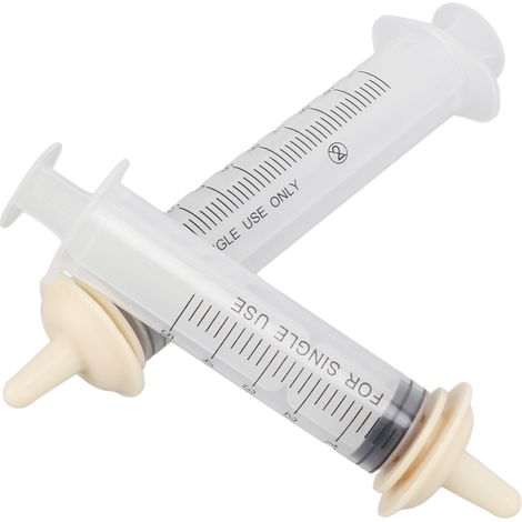 Distributeur de seringues pour médicaments pour chiens avec poignée concave-convexe et graduation pour petits animaux L (50 ml + 100 ml) (1/5)