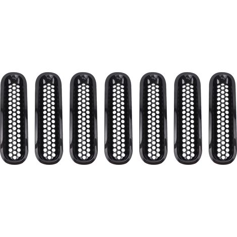 Zoternen Griglia in rete per paraurti anteriore nera da 7 pezzi, adatta per Jeep Wrangler JK 2007-2017