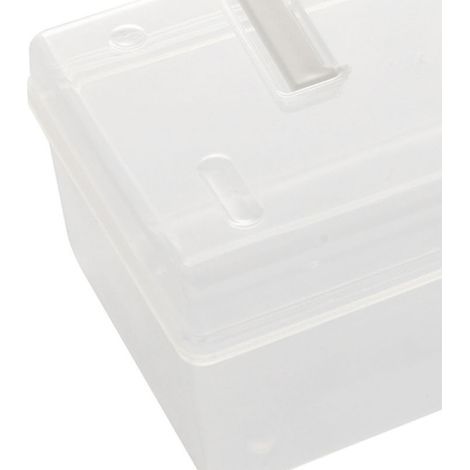 Boîte de rangement en plastique avec poignée, conteneur Portable Transparent, transport polyvalent pour collations, jouets, papeterie