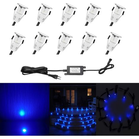 Lot de 10 Lampe de Spot LED Mini Ø18mm Eclairage encastré Inox pour Terrasse Enterré Plafonnier, IP67 Etanche DC12V Lumière Extérieure pour Chemin Escalier Paysage Etape (Blanc Chaud) (1/5)