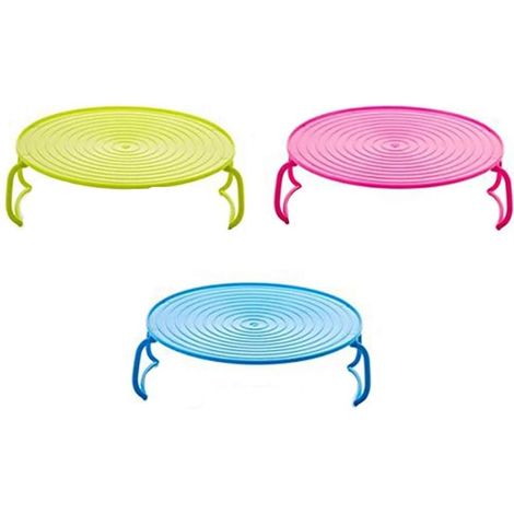 Doppio supporto per teglie da forno a microonde, supporto per teglie da forno in plastica, colore casuale
