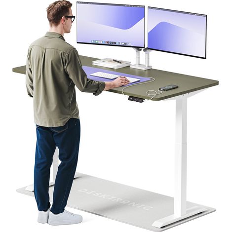Desktronic Bureau assis debout HomeOne - 160x80cm - Blanc/Vert