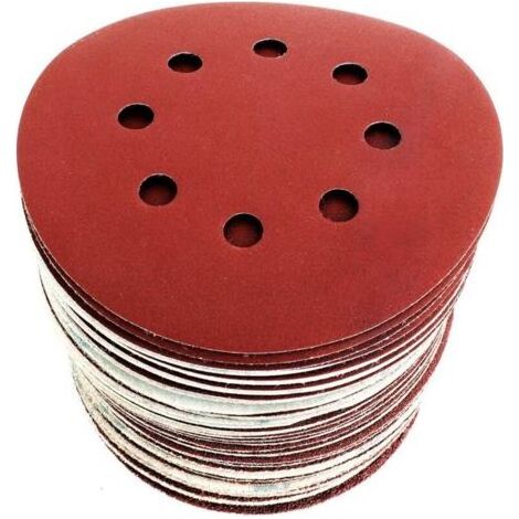 Disques De Ponçage Papier Abrasifs 125mm Ponceuse Bosch Dewalt Einhell - 60 Disques : P40/P60/P80/P120/P180/P240 8 Trous (1/4)