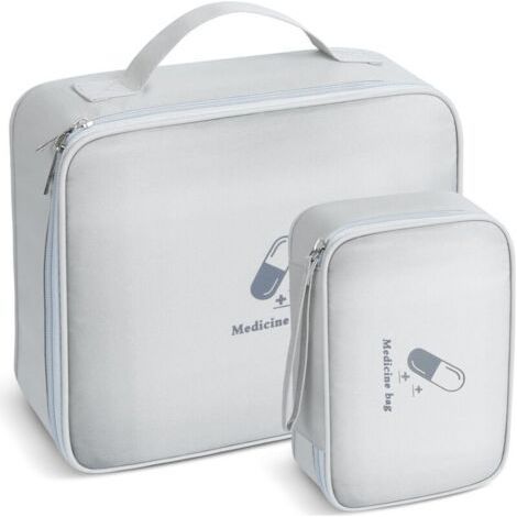 Trousse de Secours Vide, 2 Pièces Étanche Sac de Médecine Portable, Trousse de Médecine Sac d'urgence de Grande Capacité, Sac de Rangement de Médicaments pour Maison, Bureau, Voyages (1/4)