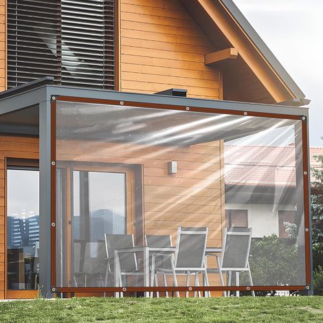 Transparente Plane Mit öSen - 2x2m Plane Durchsichtig für Außenbereich Gartenmöbel Abdeckplane Wasserdicht Wetterfeste Transparent Terrassenplane für Schutz Vor Witterung (1/5)