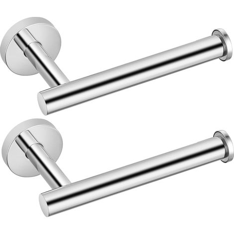Porte-Serviettes perforé, Porte-Papier Toilette Acier Inoxydable de Qualité pour Salle de Bain Cuisine Toilettes, Support de Papier Toilette Mural(Chromé 2-Pack) (1/5)