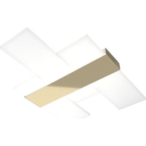 Plafoniera Moderna Flight Metallo Oro Diffusore Acrilcico Sat. Bianco Led 40W (1/3)