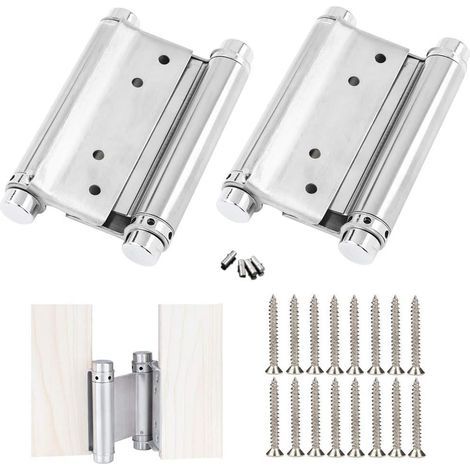 2 Pcs Charnières Porte en Acier Inox Paumelle Porte de Doule Action Charniere Meuble Charnières à Ressort à Visser Charniere Porte Battante pour Saloon Café Bar Double Porte(3 inch) (1/5)