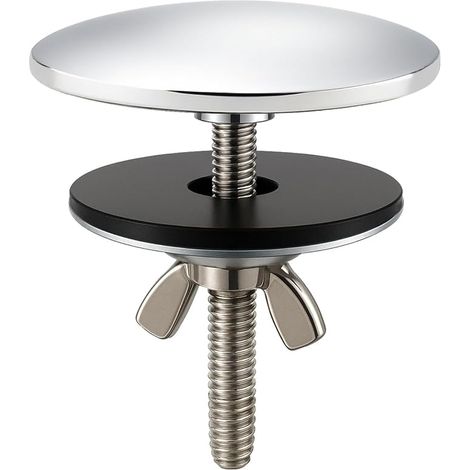 Cache Trou Evier, Laiton Massif Cache Trou Robinet, 50 mm Bouchon Chrome Evier, Stopper for Kitchen and Home Bathroom Cache Trou Lavabo (Chrome Poli) (1/5)