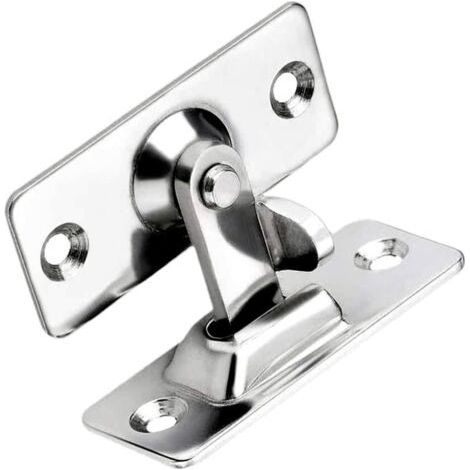 90 Degree Sliding Door Latch, Stainless Steel Right Angle Safety Lock, Folding Buckle for Sliding Door, Silver (1/5)