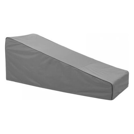 QORVA-Housse de chaise longue de jardin grise, 208 x 76 x 41/79 cm, tissu Oxford 210D, pour chaise longue de jardin grise, tissu Oxford sur les meubles de balcon de jardin, protège de l'humidité (1/4)