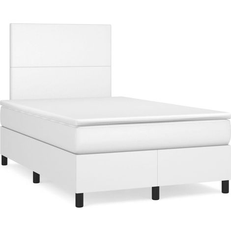 Maison Exclusive - Giroletto a Molle con Materasso Bianco 120x200 cm in Similpelle