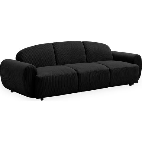 Canapé Convertible 3 Places en Velours "Buddy" 234cm Noir (1/5)