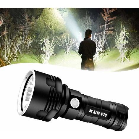 Lampe torche LED rechargeable étanche ultra-lumineuse - poche, aluminium, batterie lithium (1/5)