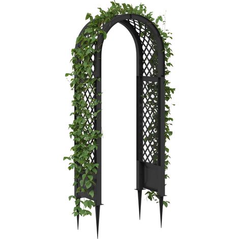 vidaXL Rose Arch with Spikes Anthracite 97 x 43 x 218 cm PP (1/3)