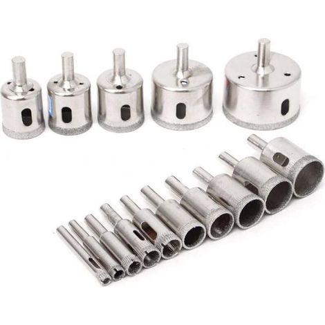 15 brocas de diamante para sierras de corona, para azulejos, vidrio y mármol, de 6 a 50 mm. DEBUNS (1/5)