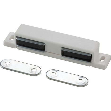 Doppelmagnetschnapper Type 4.2, Haltekraft 4 kg, 2 Loch, Kunststoff weiß (1/2)