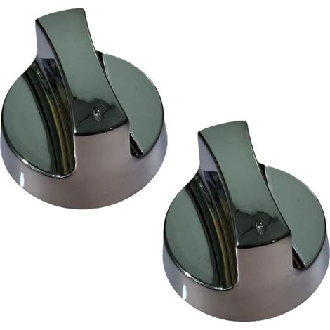 Lot de 2 boutons universels Ø6 mm pour thermostat de four, réfrigérateur, congélateur, en métal argenté, compatibles avec différents modèles. (1/5)
