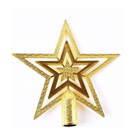 Funkelnder Weihnachtsbaumstern – Weihnachtsbaumstern – Dekoration für jeden Baum – Bruchsicherer Stern (20 cm) (1/4)