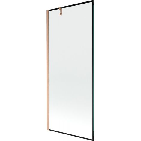 Mexen Next paratia da vasca ad un'anta 80 x 150 cm, cornice nera, rame spazzolato - 895-080-000-00-70-65 (1/5)