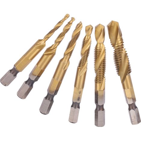 Kit de 6 Tarauds HSS 6542 Long pour Filetage Métrique M3 M4 M5 M6 M8 M10 - Outillage Professionnel Résistant