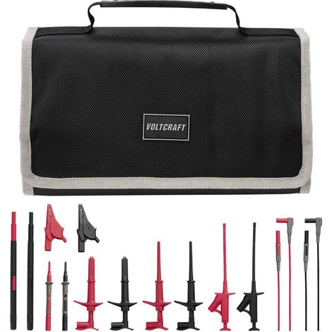VOLTCRAFT MLSet-100 Set de cordons de mesure enfichable 4 mm pince crocodile, pointe de test, femelle 4 mm 1.2 m rouge, (1/4)