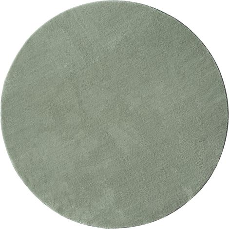 FLOORNOVO Hochflor Teppich rund einfarbig - Ø 200 cm - Besonders Weicher Teppich Wohnzimmer & Badezimmerteppich - Pflegeleicht - vielseitig einsetzbar im Innenbereich (1/2)