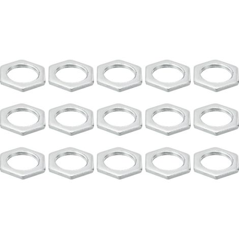 M20x1,5 Acier Hex Écrous, 15 Paquet Métrique Filetage Zinc Plaqué Fini Matériel Écrous Vis Boulon Fixations pour Lampes Machines Réparation 3mm Hauteur (1/5)