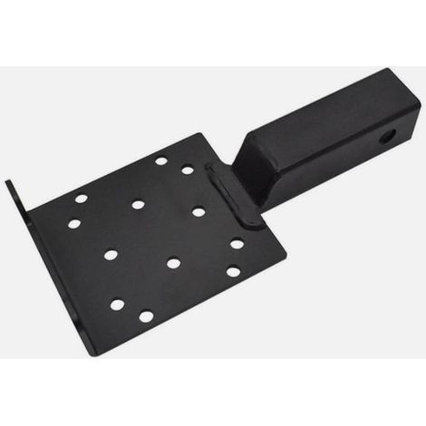 Support de treuil attelage 2 pouces universel en acier carbone noir, platine de montage de treuil avec trous multiples pour SUV, camion, UTV, ATV et équipement de jardin (1/5)