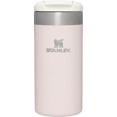 Taza Stanley AeroLight Transit de 350 ml, color cuarzo rosa metalizado.