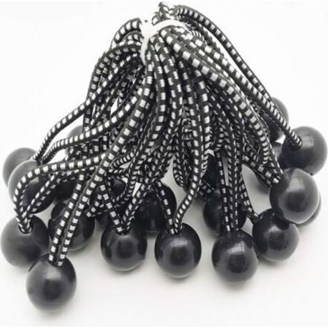25 Tendeur Elastique Caoutchouc Professionnel avec Boule (Noir 140 mm) pour Tentes, Bâches, Affiches. Tendeur Bâche, Sangle Élastique, Support de Bâche, Caoutchouc de Bâche, Tendeur Caoutchouc. (1/5)