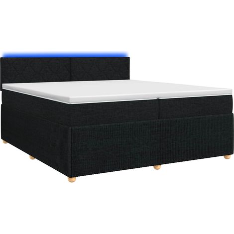 Maison Exclusive - Letto box spring con materasso Nero 200 x 200 cm Tessuto (1/5)
