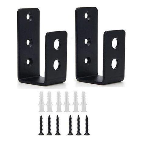 Supports de Barricade de Porte, 2 Pièces Support de barre ouverte en acier U pour Sécuriser Serrures de Porte, Granges, Hangars (1/4)