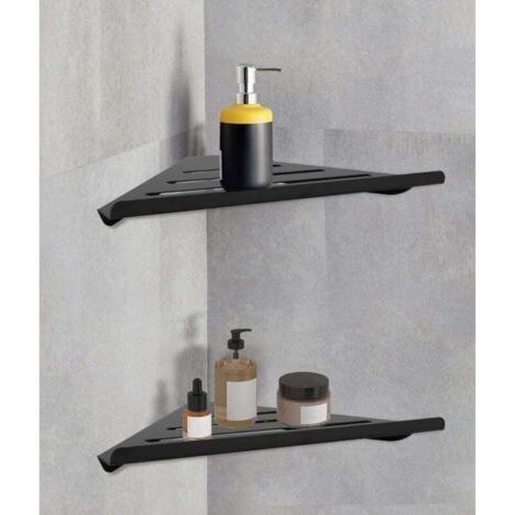 Lot de 2 étagères de douche d\'angle en acier inoxydable 304 - Pour salle de bain et cuisine,190 x 190 x 300mm