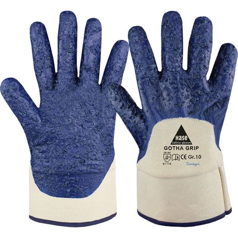 Hase Gotha Grip Nitrilhandschuh aus Baumwolle Größe 10 12 Stk