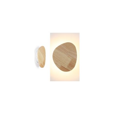 Applique murale intérieure en bois naturel - Lumière LED indirecte chaude 8 W 2700 K - Design organique minimaliste avec éclairage arrière - Idéale pour chambre, salon ou couloir [Classe énergétique (1/5)