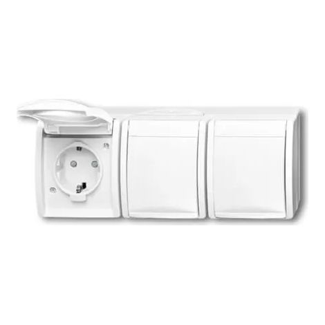 Busch-Jaeger 2300/3 EBW-54 3fach waagerecht ocean Steckdose (1/2)