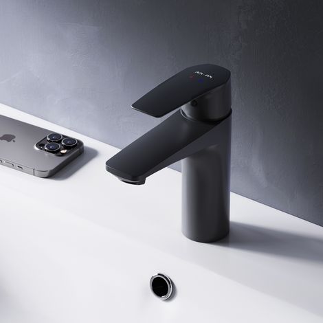 AM.PM Mitiguer Lavabo Robinet Salle Bain Noir Robinet de Lavabo pour Salle de Bain Mélangeur Lavabo en Laiton (1/2)