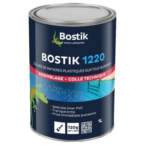 Bostik – Colle multi-usage nitrile liquide 1L – Collage PVC, ABS, polyester, bois, verre, caoutchouc – Prise immédiate sans toluène