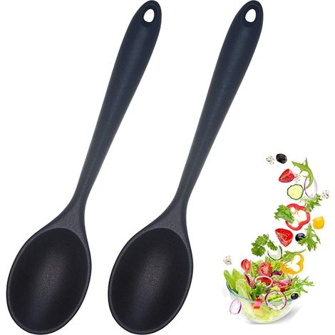 Lots de 2 plats, moelleux antiadhérence, silicone, résistant, chaleur, cuisine, pâtisserie, mélange et service (noir)