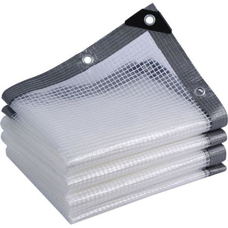 Bâche transparente avec œillets, protection contre la pluie, pour poulailler, pépinière, serre, jardin, blanc (taille : 2 x 2 (1/4)