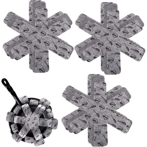 Protections de Casseroles - Essentiel - Lot de 4 - Feutre Polyester - Antidérapant - Multi-usages (1/4)