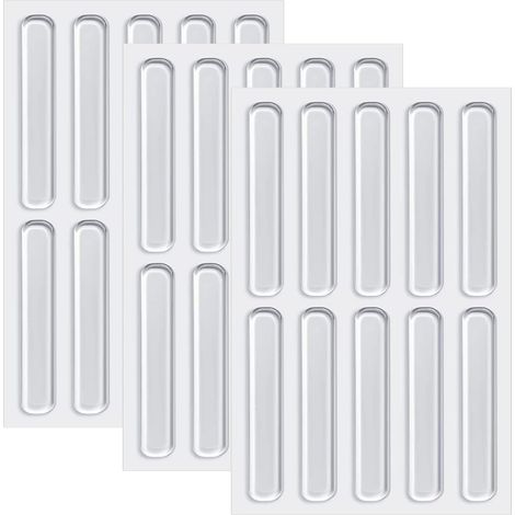Lot de 30 pare-chocs pour meubles et portes d'armoire, silicone transparent, bandes adhésives 6,3 cm, protection silencieuse anti-choc (1/5)