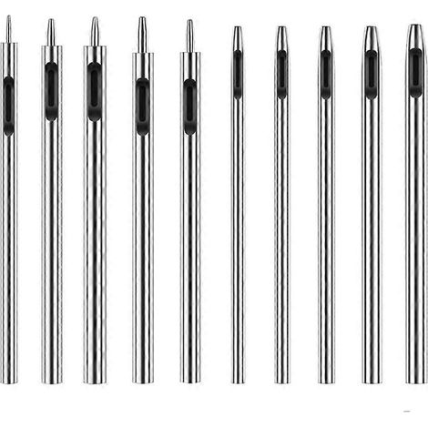 Perforatrices à cuir, lot de 10, perforatrices rondes en acier pour cuir creux (1/5)